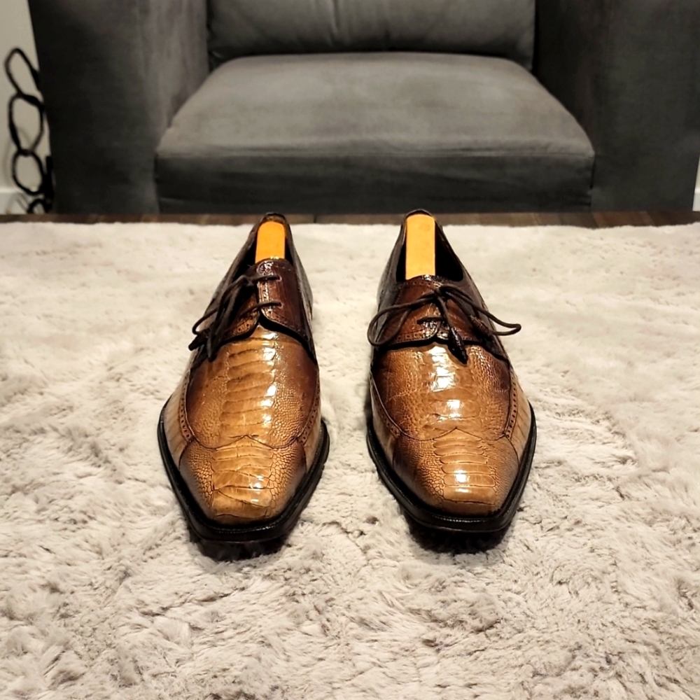 Men's Mezlan Two Tone Brown&Tan Ostrich (Excellent Condition) Size 12